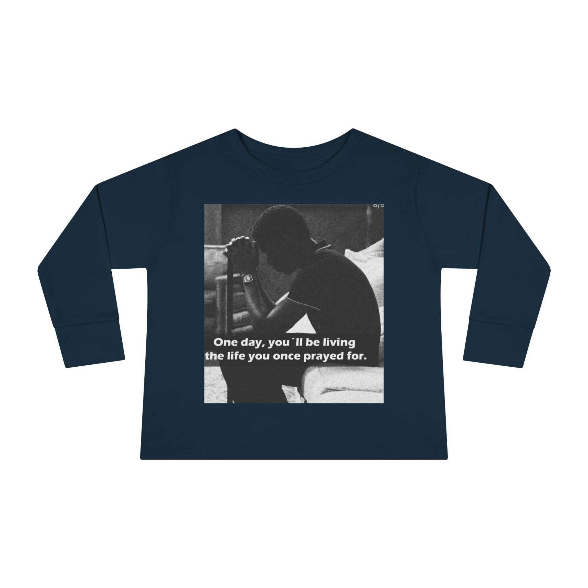 Toddler Long Sleeve Tee — Motivational Prayer & Confidence Quote Kids Shirt