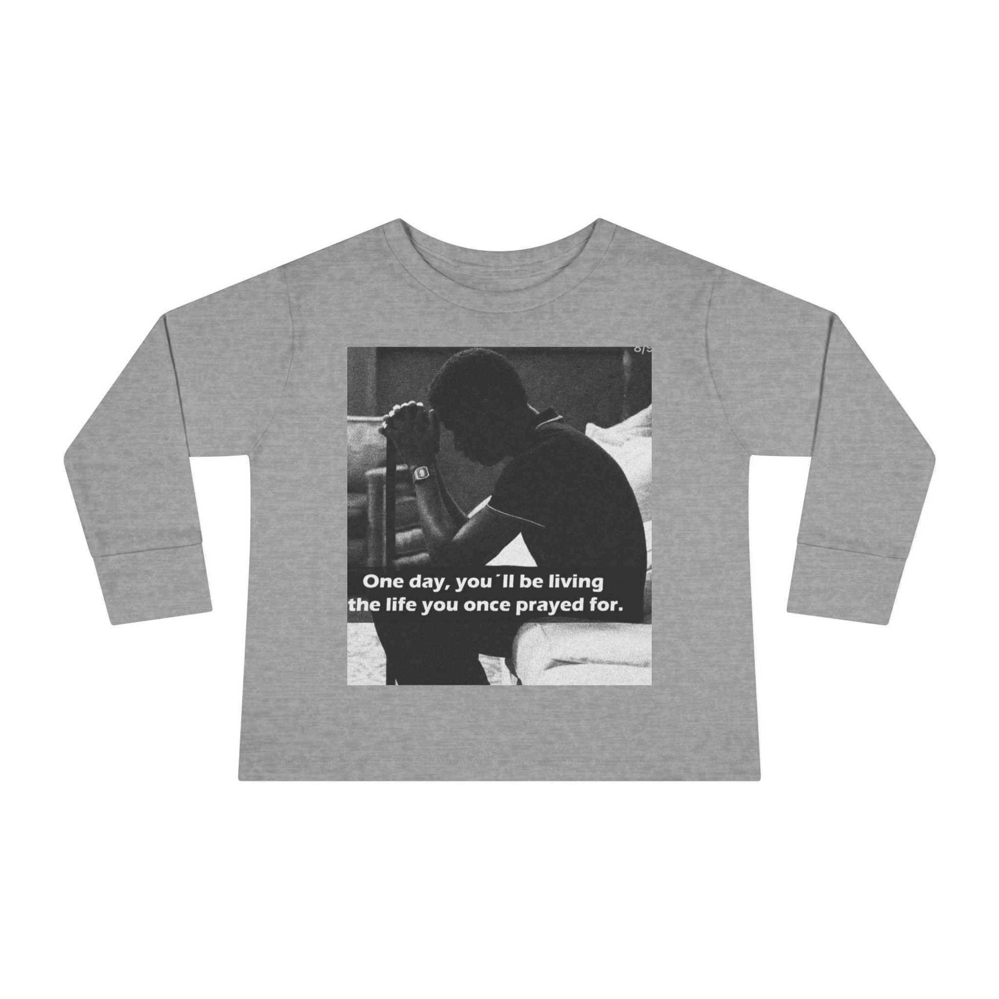 Toddler Long Sleeve Tee — Motivational Prayer & Confidence Quote Kids Shirt