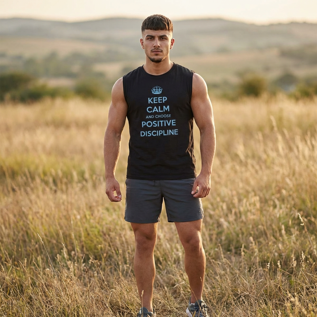 Positive Discipline Muscle Tank — "Keep Calm and Choose Positive Discipline" Motivational Shirt