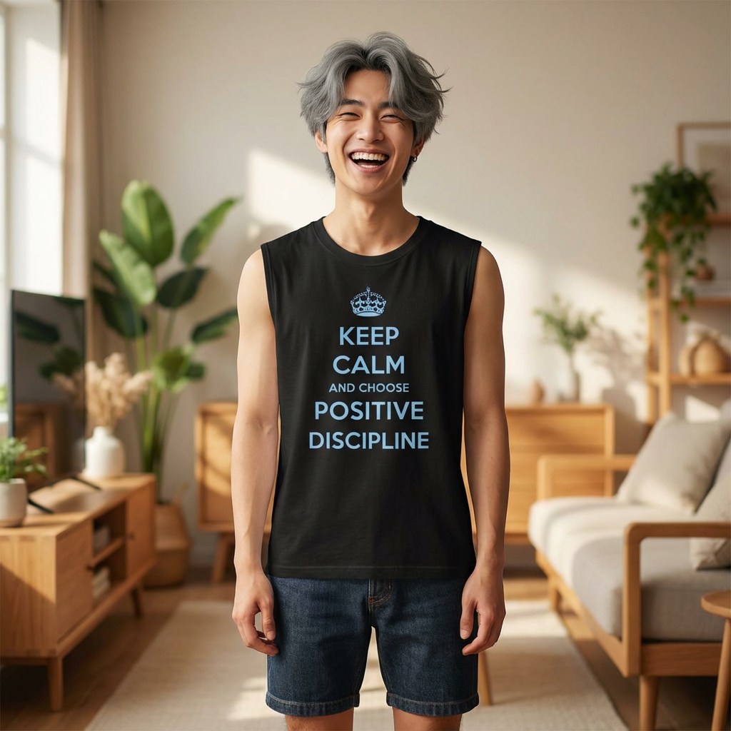 Positive Discipline Muscle Tank — "Keep Calm and Choose Positive Discipline" Motivational Shirt