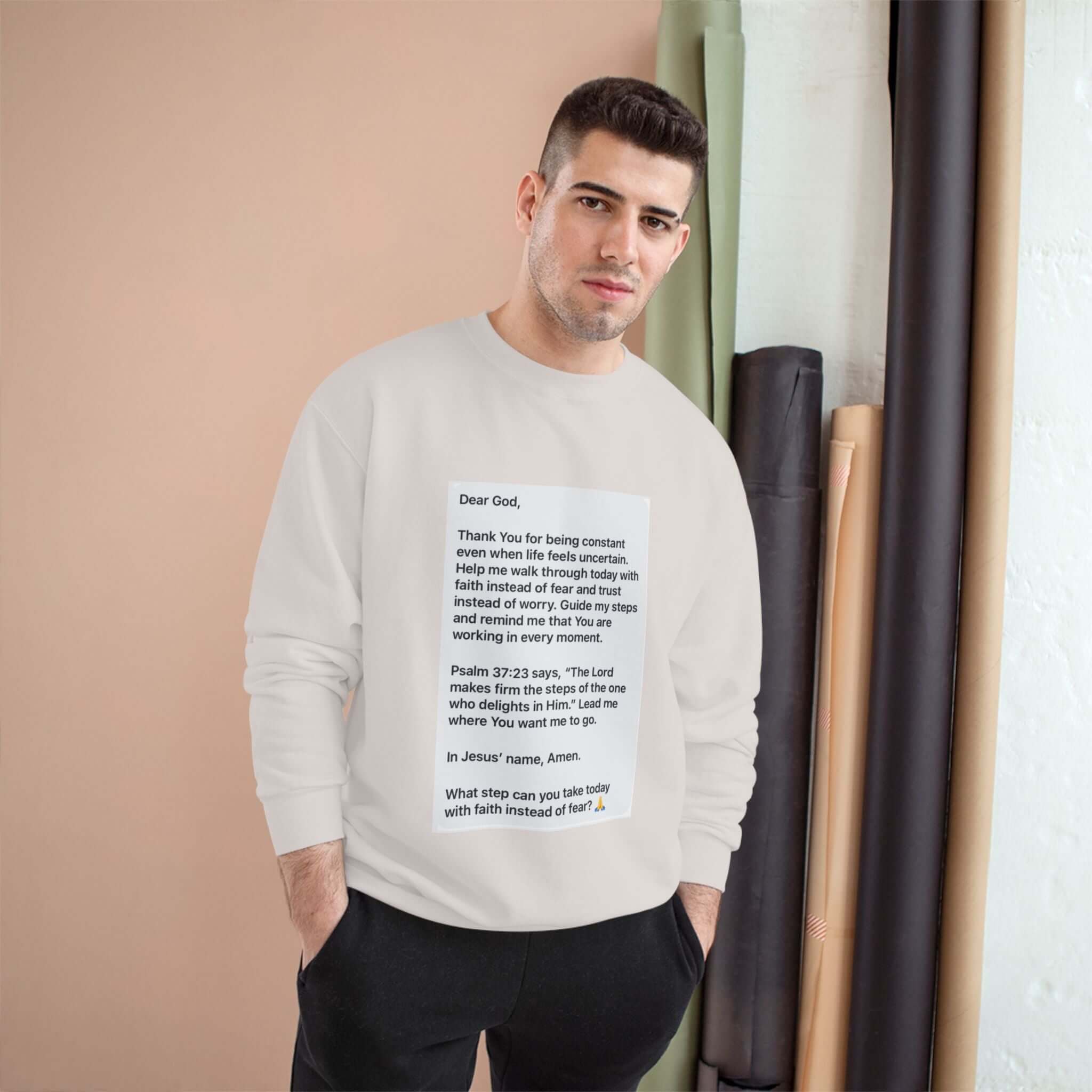 Faith Prayer Sweatshirt — Inspirational Scripture & Gratitude Message
