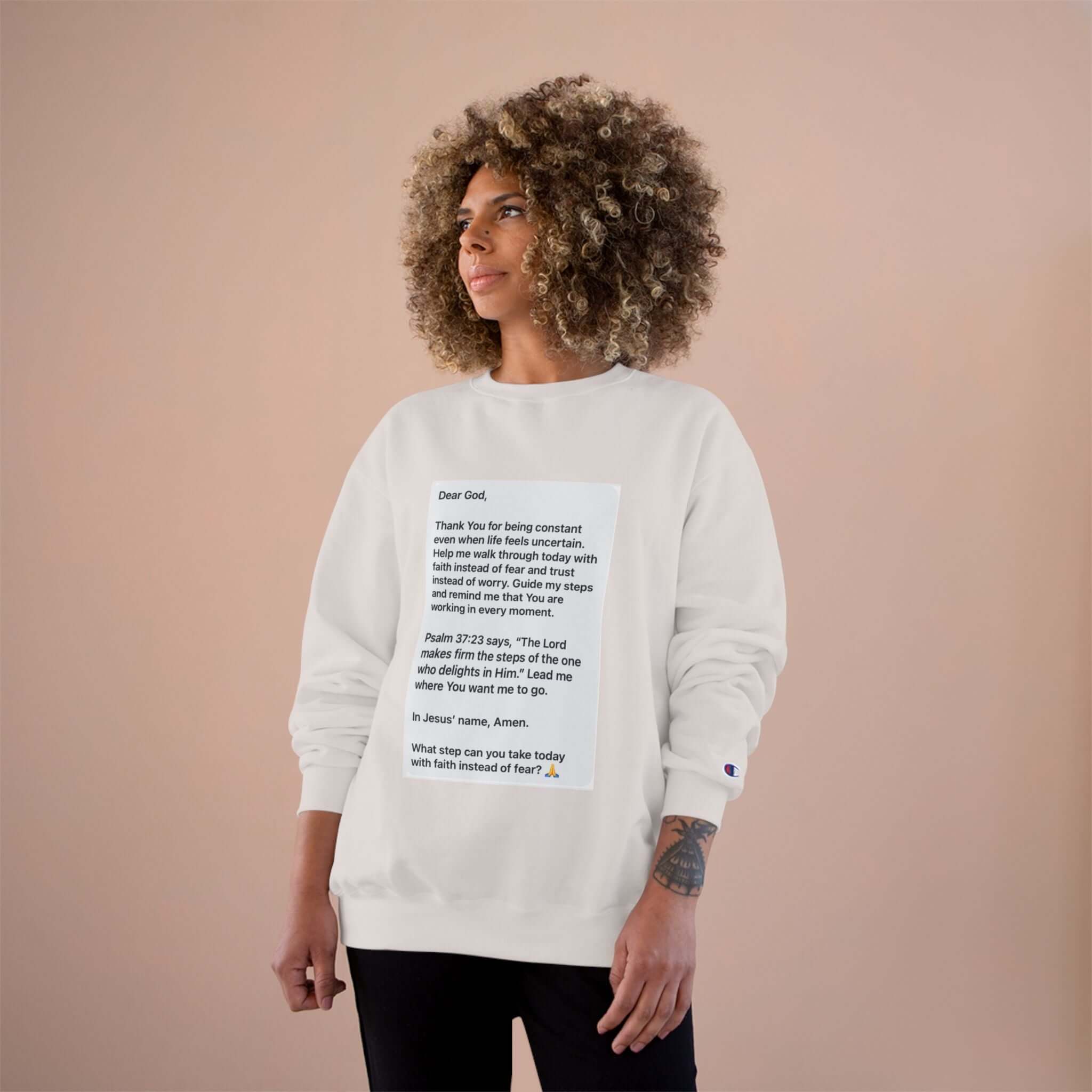 Faith Prayer Sweatshirt — Inspirational Scripture & Gratitude Message