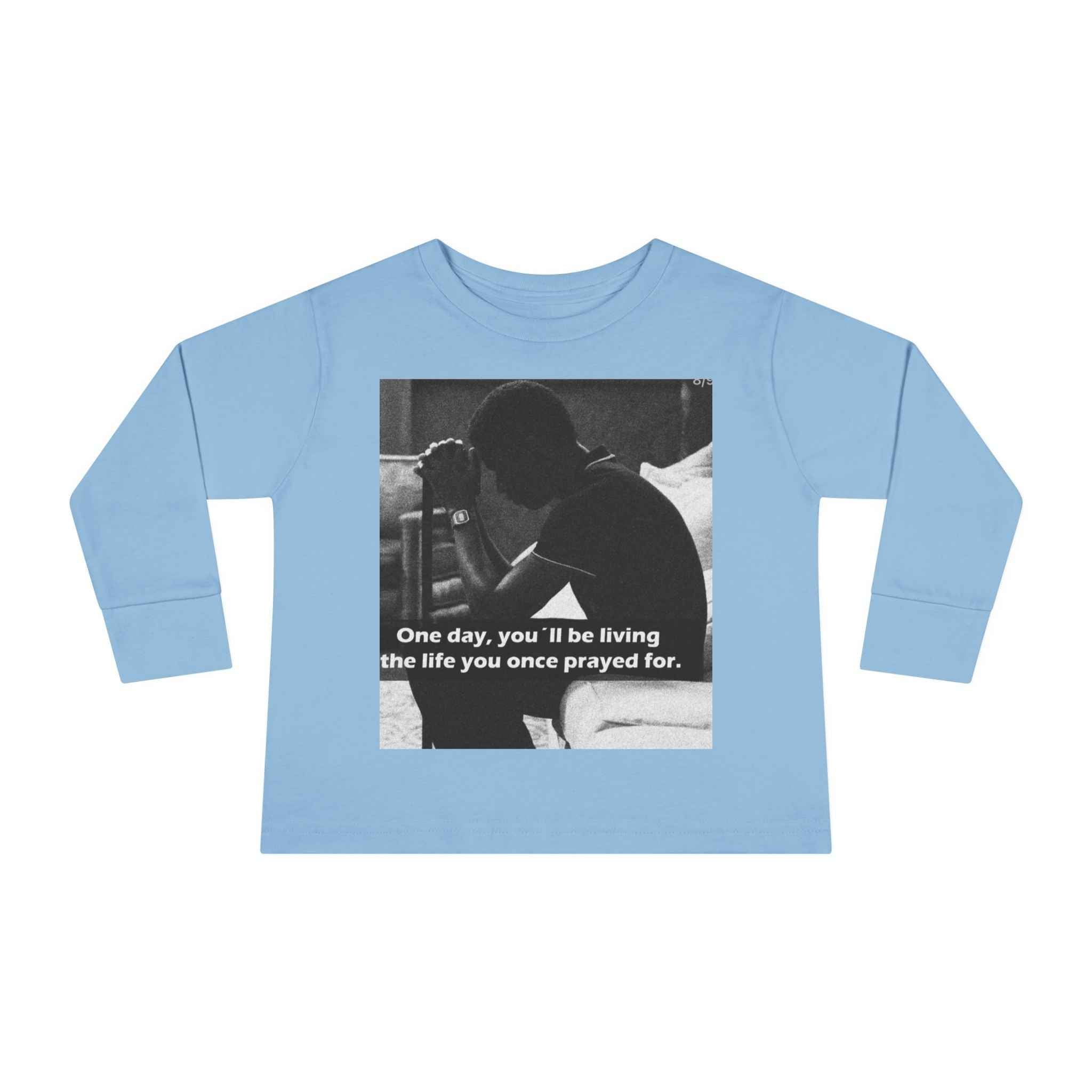 Toddler Long Sleeve Tee — Motivational Prayer & Confidence Quote Kids Shirt