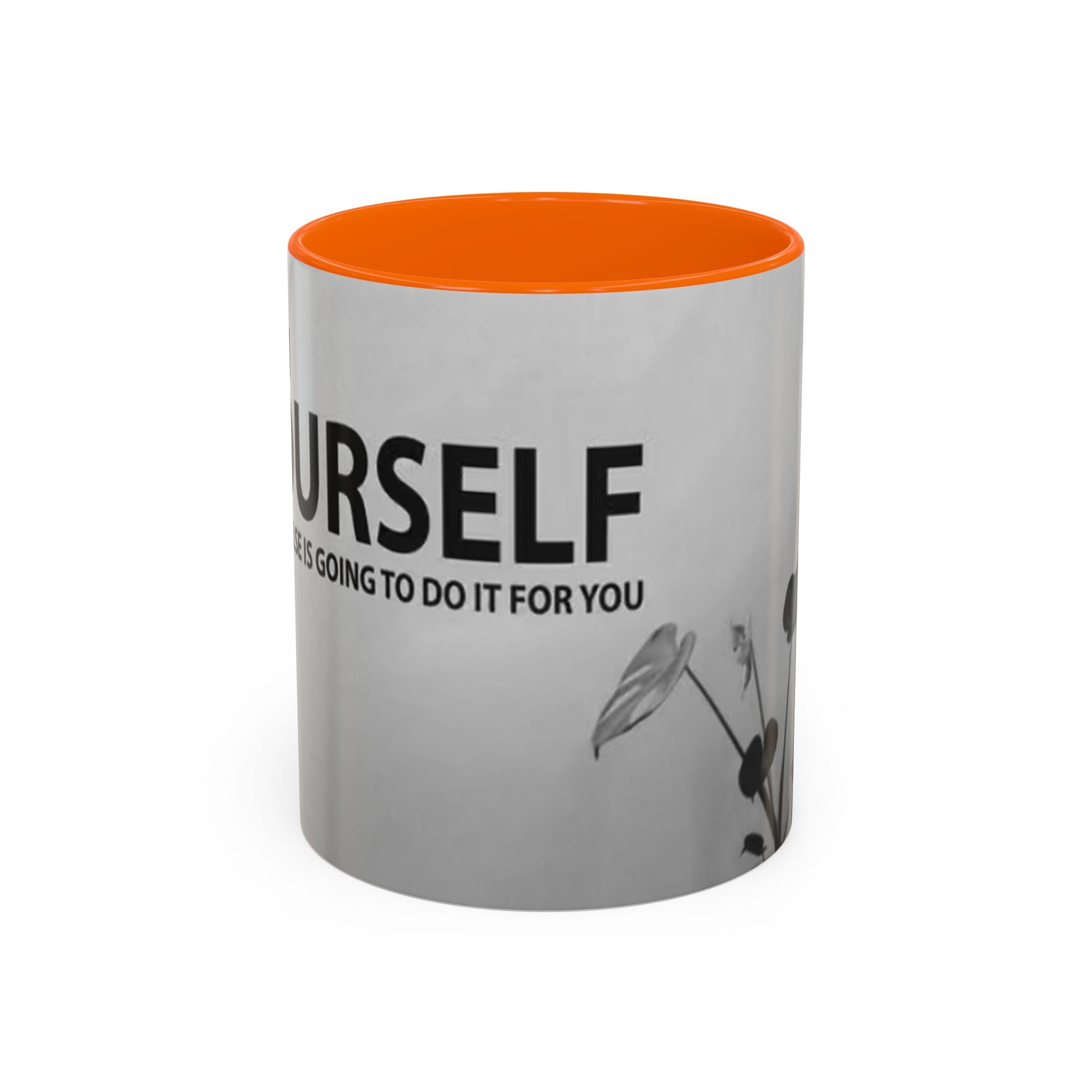 Motivational Accent Coffee Mug — "Do It Yourself" Black Interior