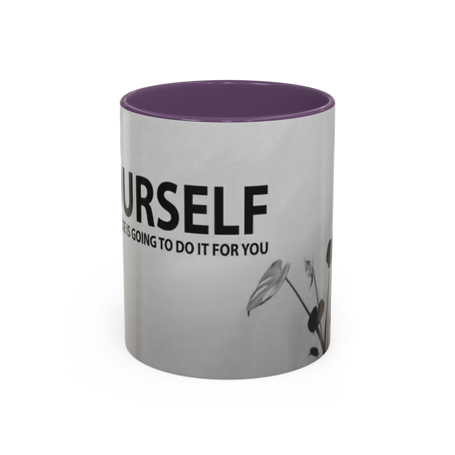 Motivational Accent Coffee Mug — "Do It Yourself" Black Interior - Motivational Quotes