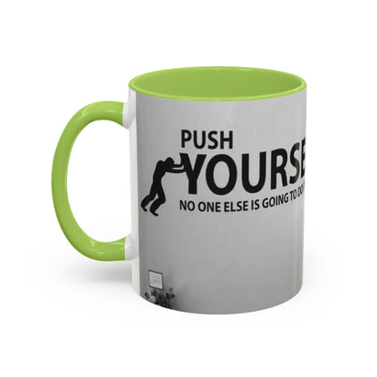 Motivational Accent Coffee Mug — "Do It Yourself" Black Interior - Motivational Quotes