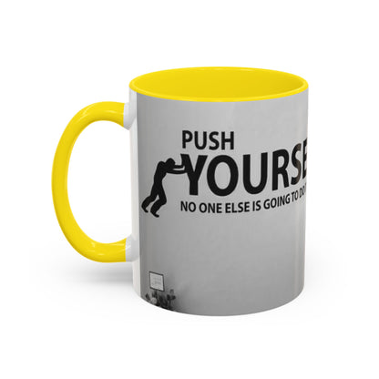 Motivational Accent Coffee Mug — "Do It Yourself" Black Interior - Motivational Quotes