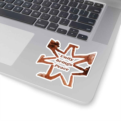 Unity Brings Peace Sticker — Multicultural Hands Peace Sign Kiss-Cut Sticker