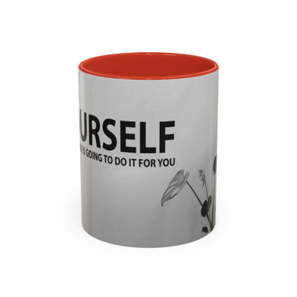 Motivational Accent Coffee Mug — "Do It Yourself" Black Interior - Motivational Quotes