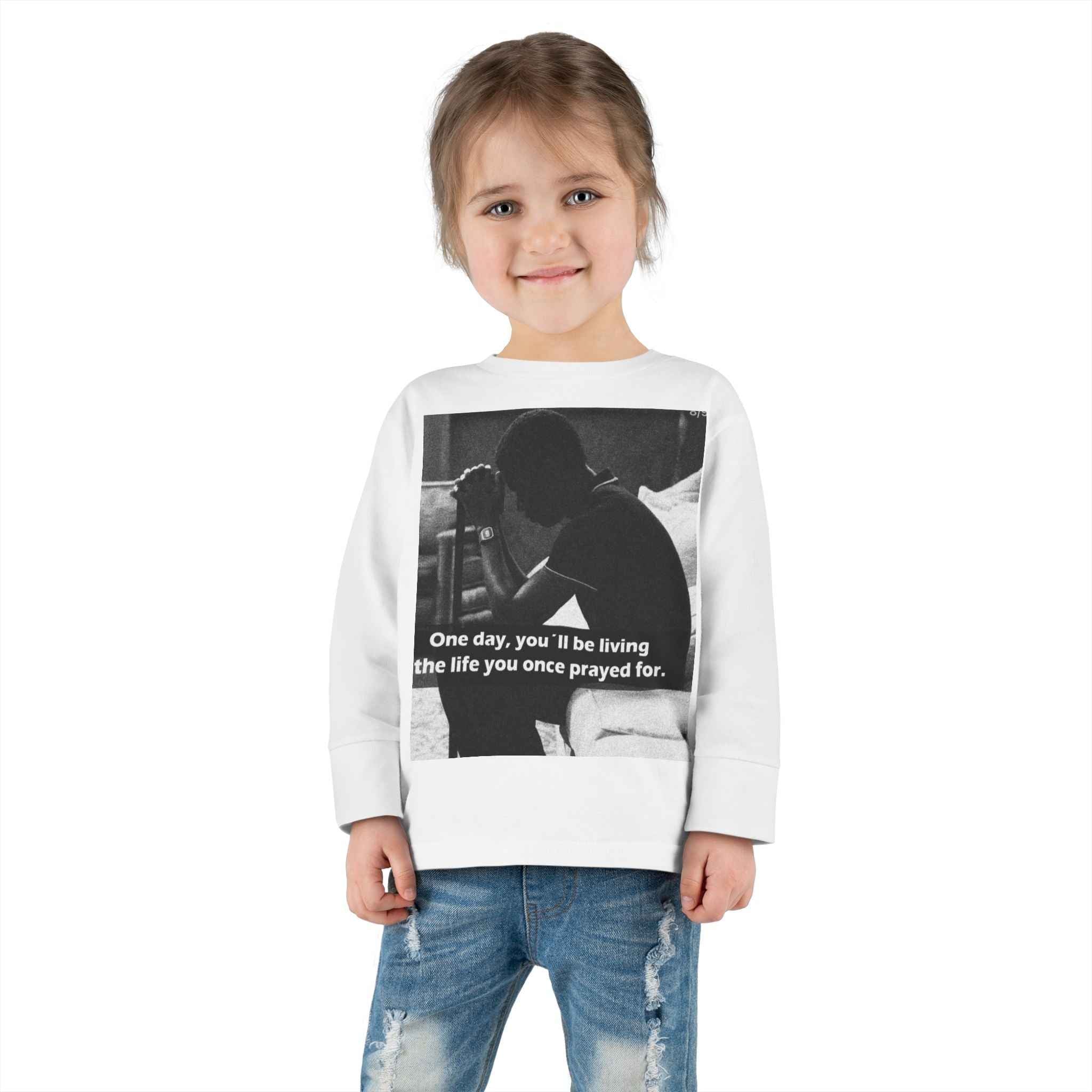 Toddler Long Sleeve Tee — Motivational Prayer &amp; Confidence Quote Kids Shirt