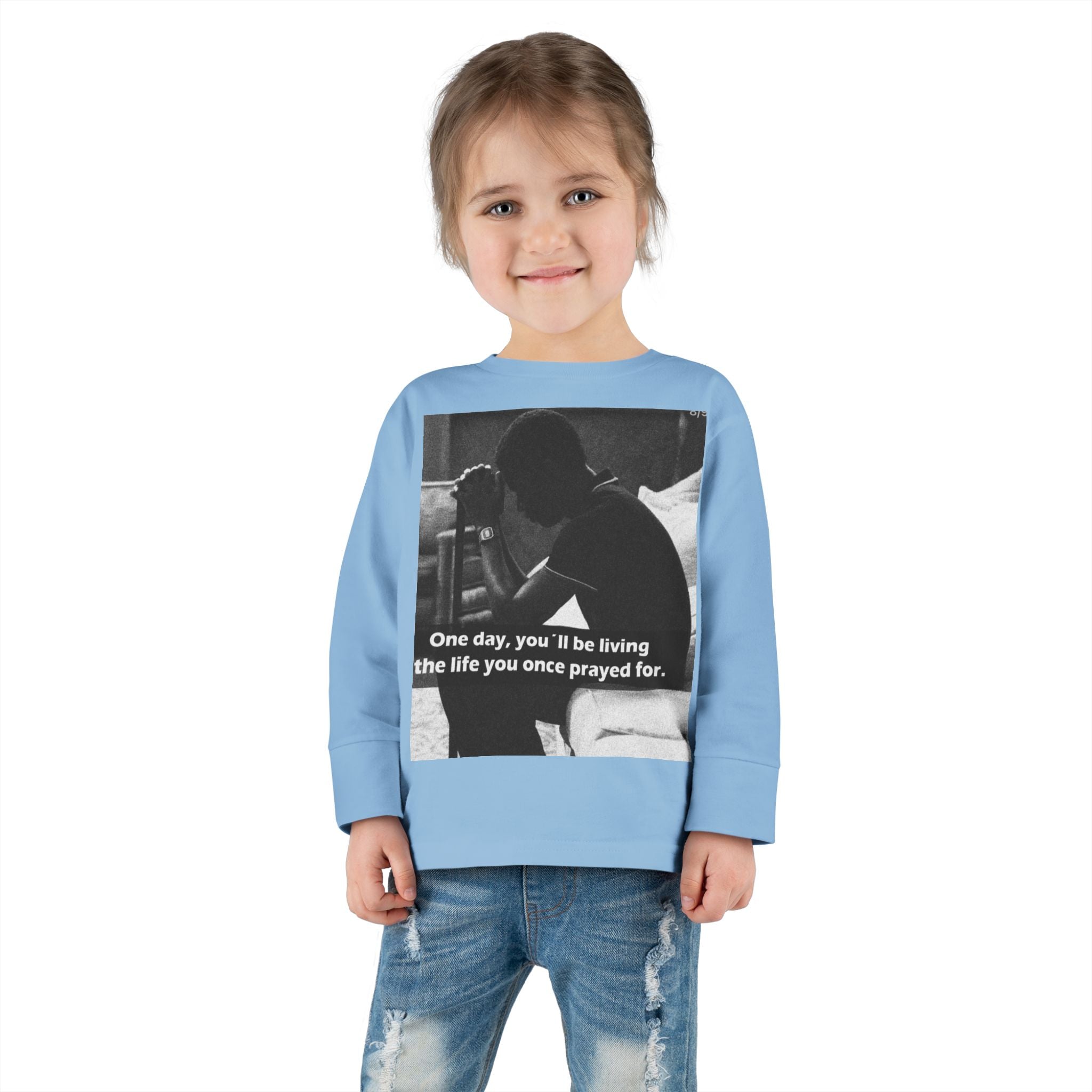 Toddler Long Sleeve Tee — Motivational Prayer &amp; Confidence Quote Kids Shirt