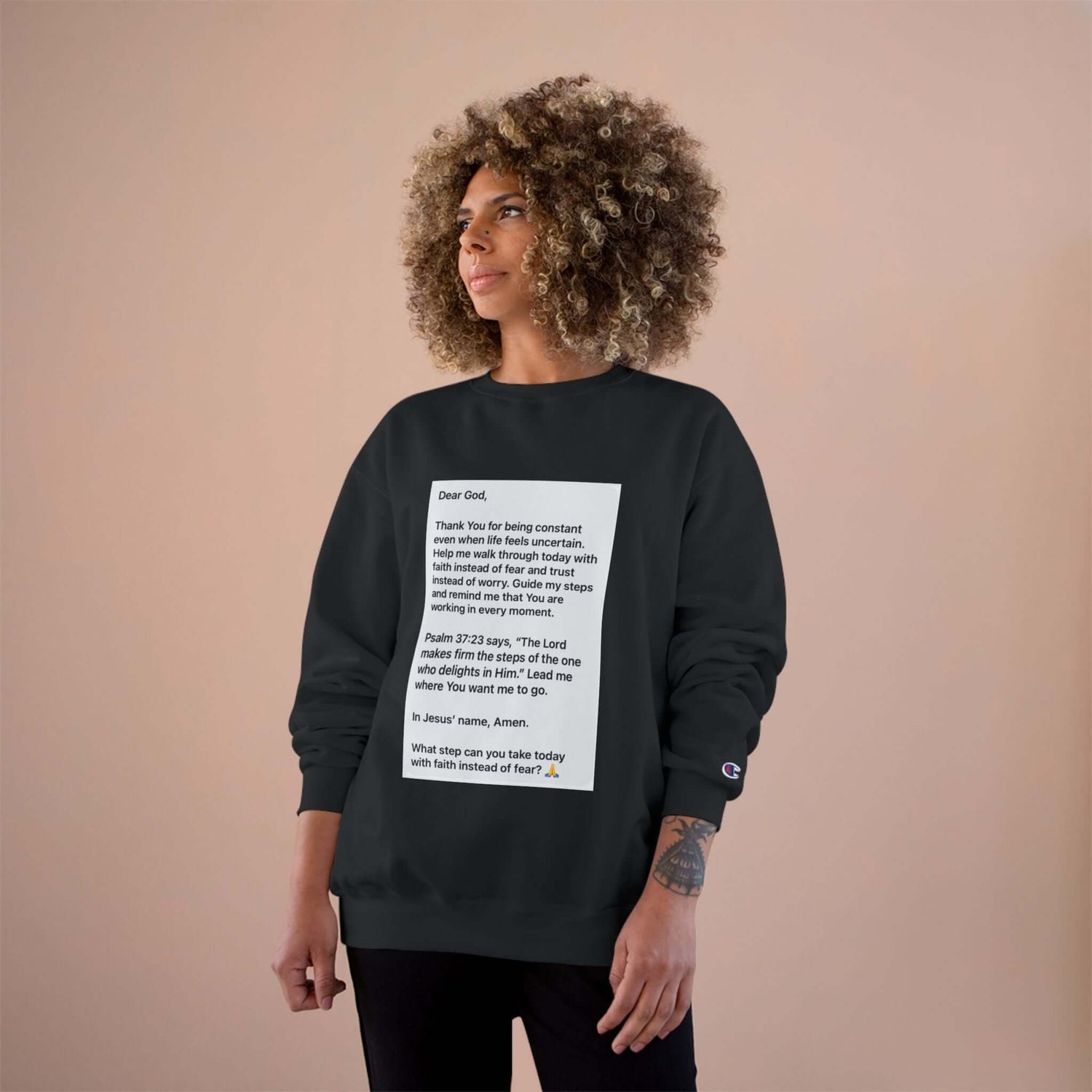 Faith Prayer Sweatshirt — Inspirational Scripture &amp; Gratitude Message