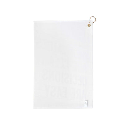 Golf Towel – "When Values Are Clear Decisions Are Easy" Motivational Golf Towel with Grommet and Clip