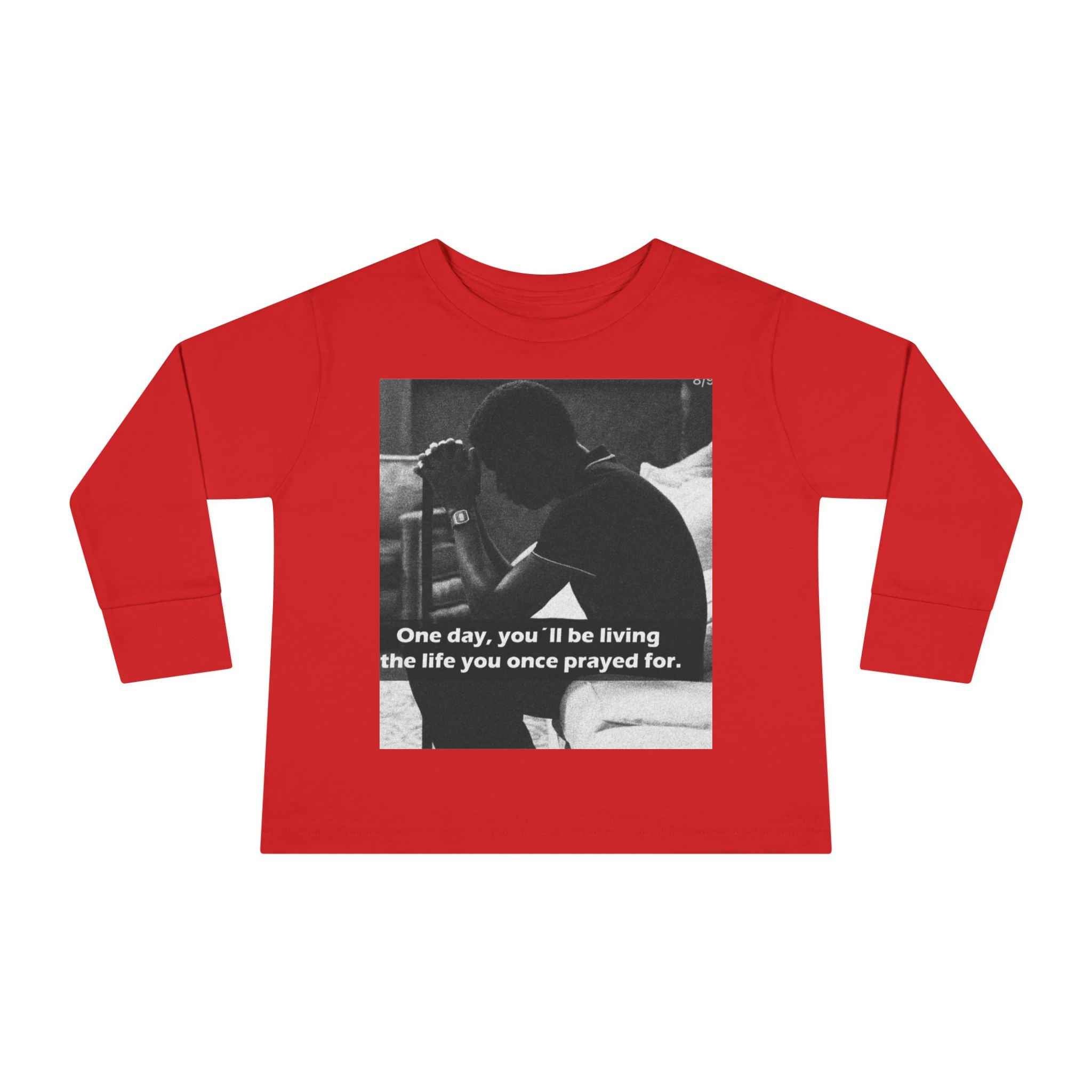 Toddler Long Sleeve Tee — Motivational Prayer &amp; Confidence Quote Kids Shirt