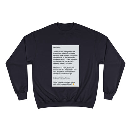 Faith Prayer Sweatshirt — Inspirational Scripture &amp; Gratitude Message with printed prayer-style message.
