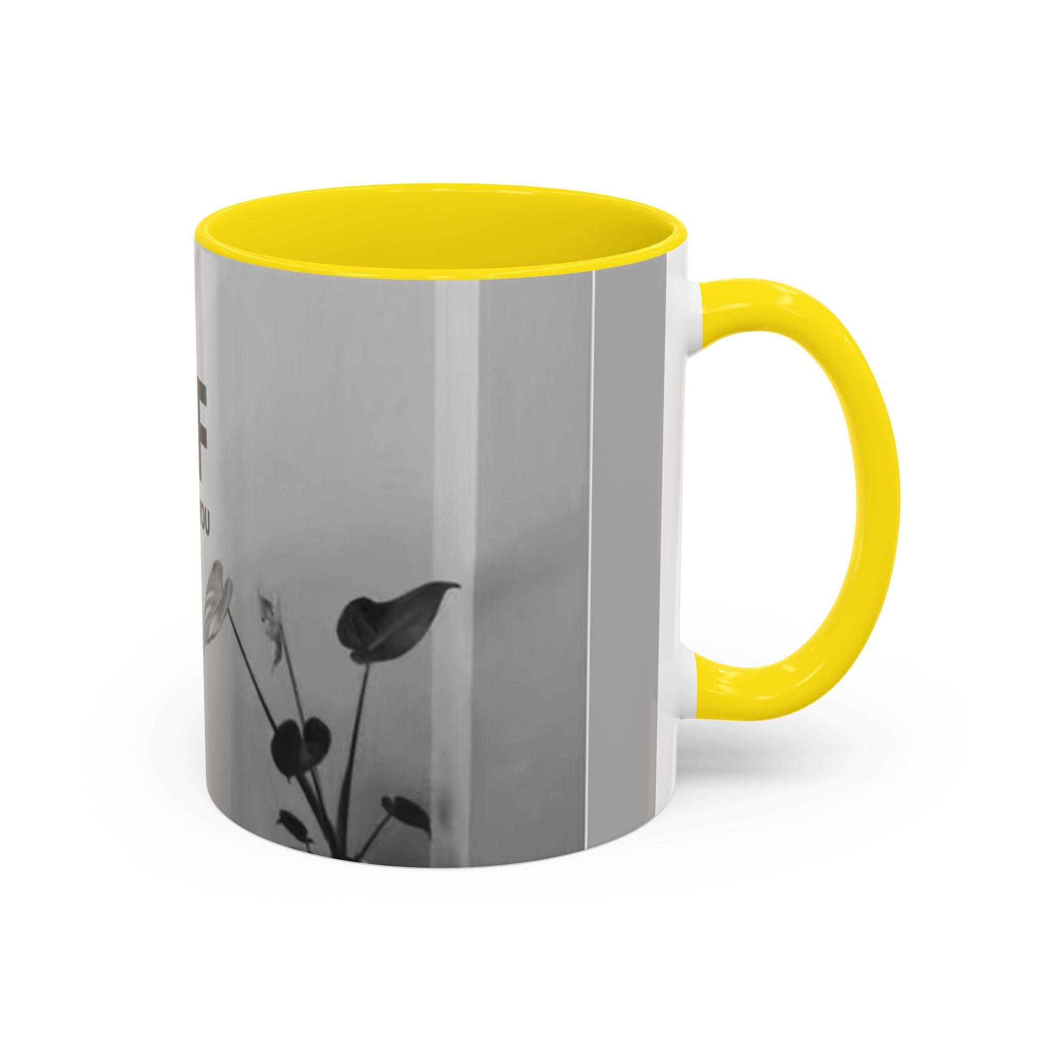 Motivational Accent Coffee Mug — "Do It Yourself" Black Interior