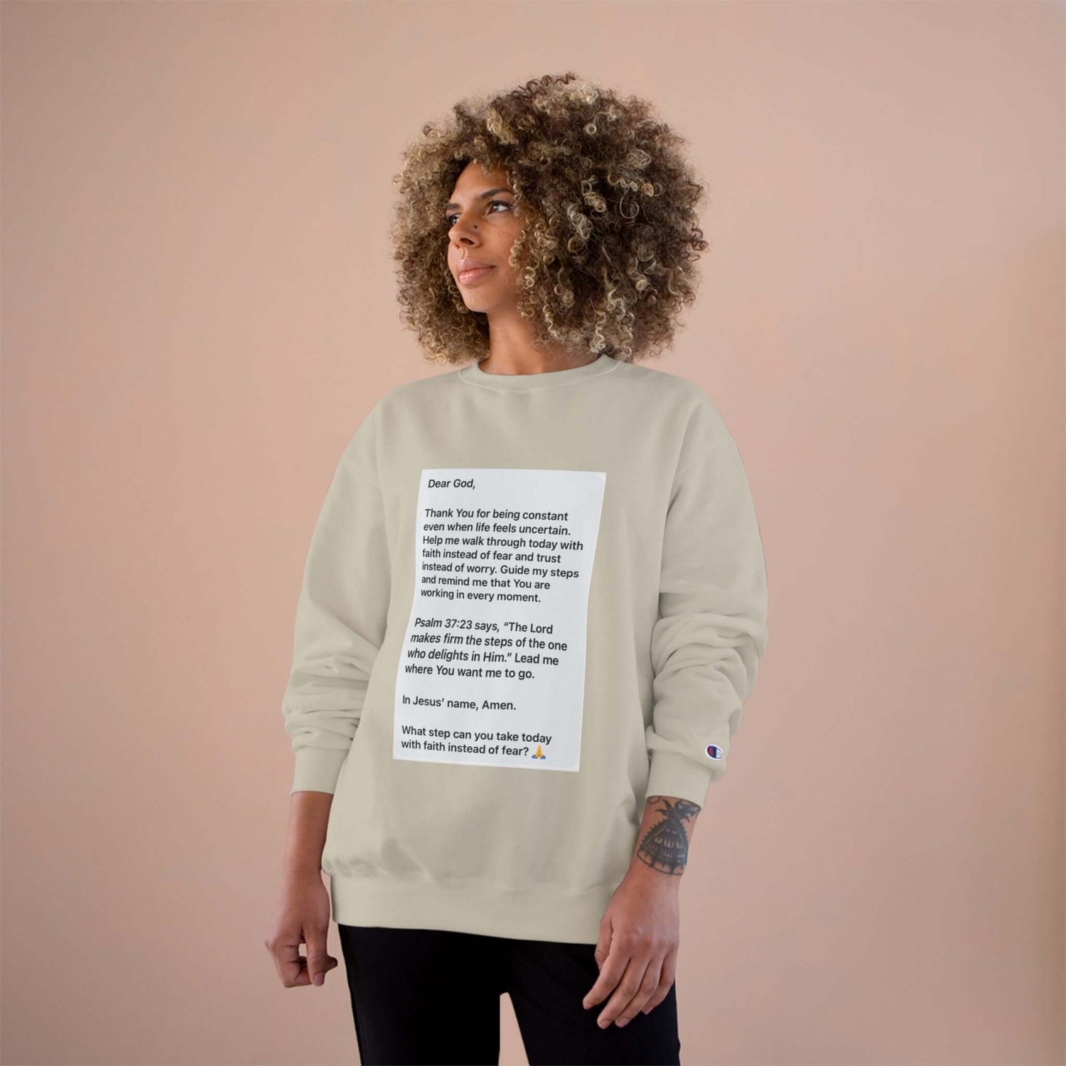 Faith Prayer Sweatshirt — Inspirational Scripture &amp; Gratitude Message