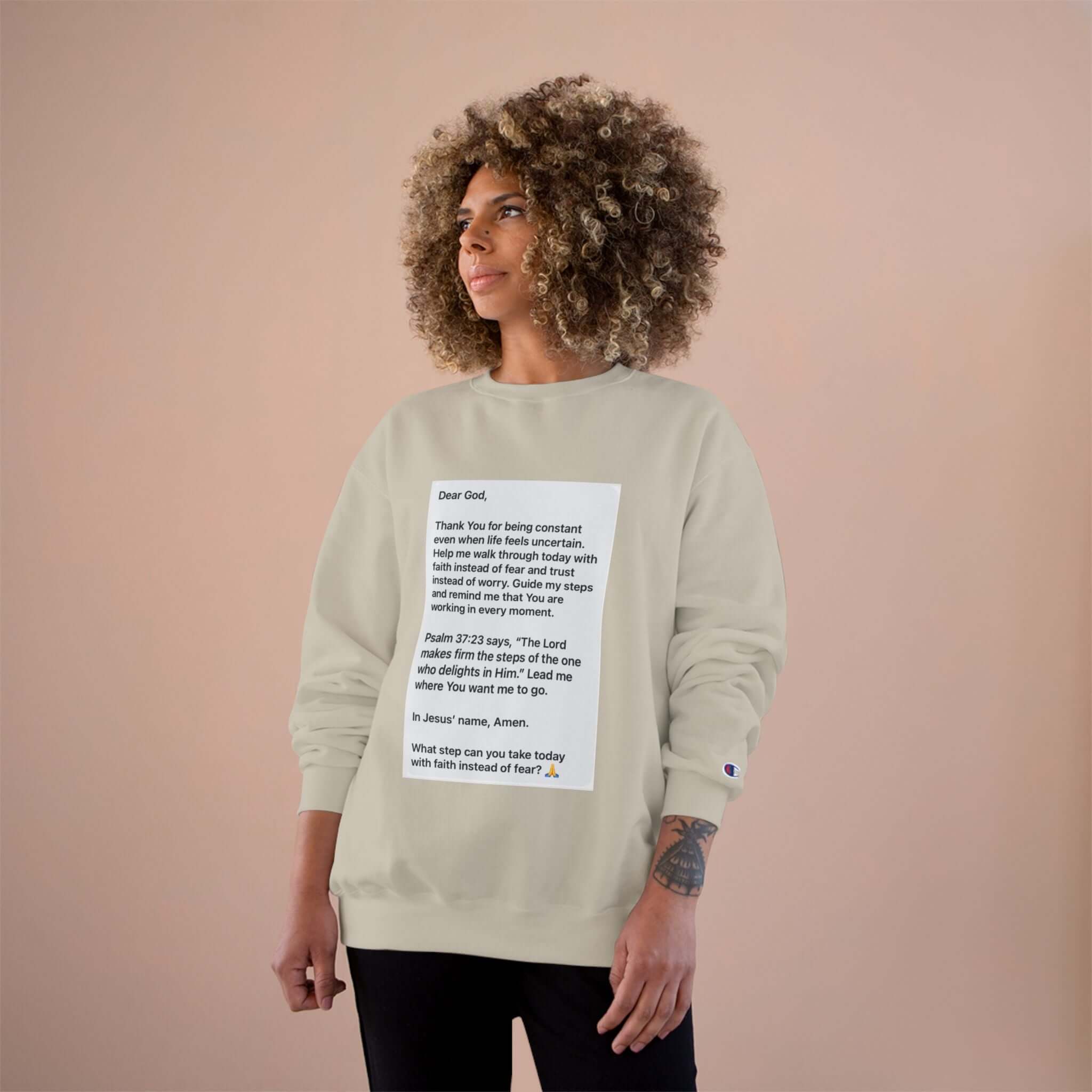 Faith Prayer Sweatshirt — Inspirational Scripture &amp; Gratitude Message