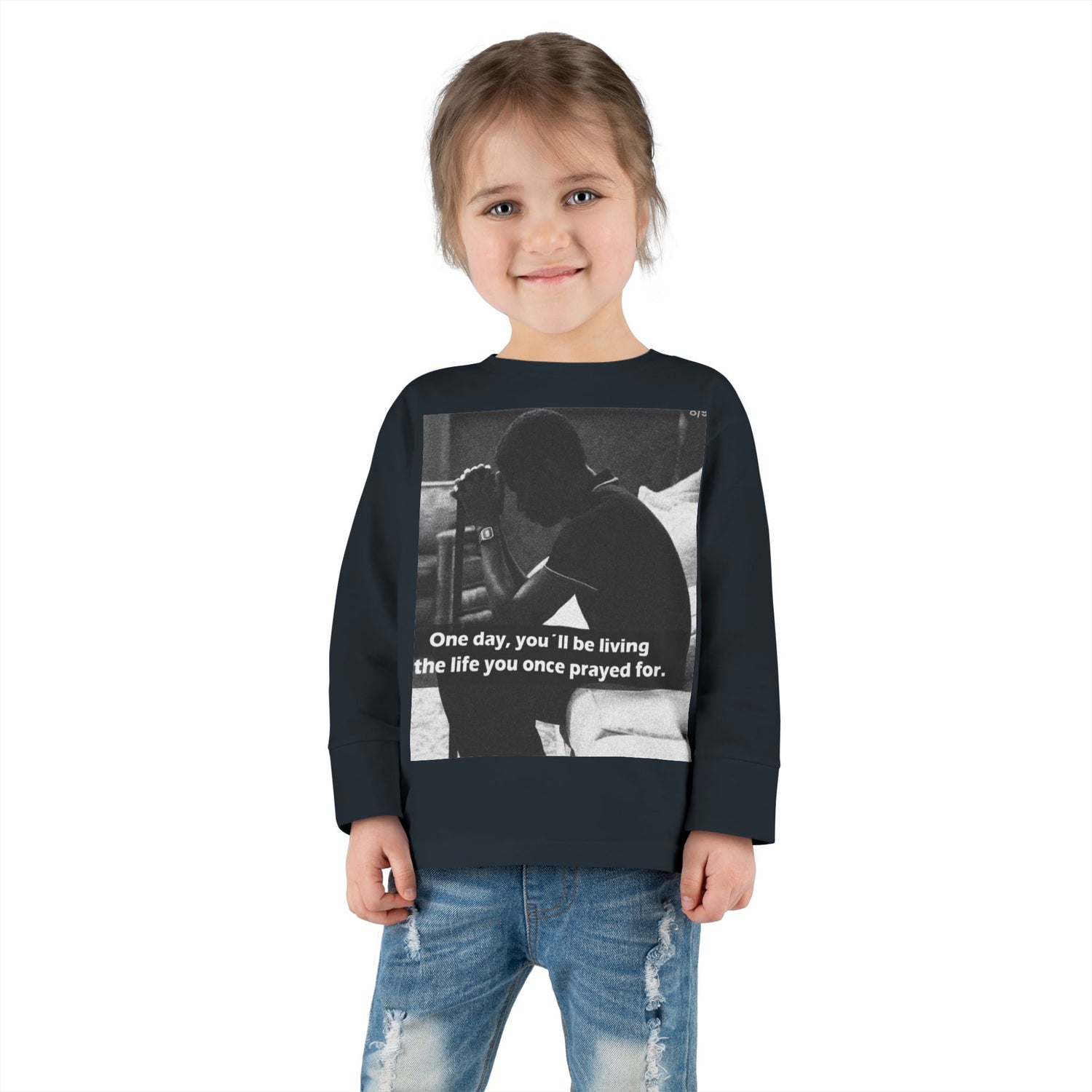 Toddler Long Sleeve Tee — Motivational Prayer &amp; Confidence Quote Kids Shirt