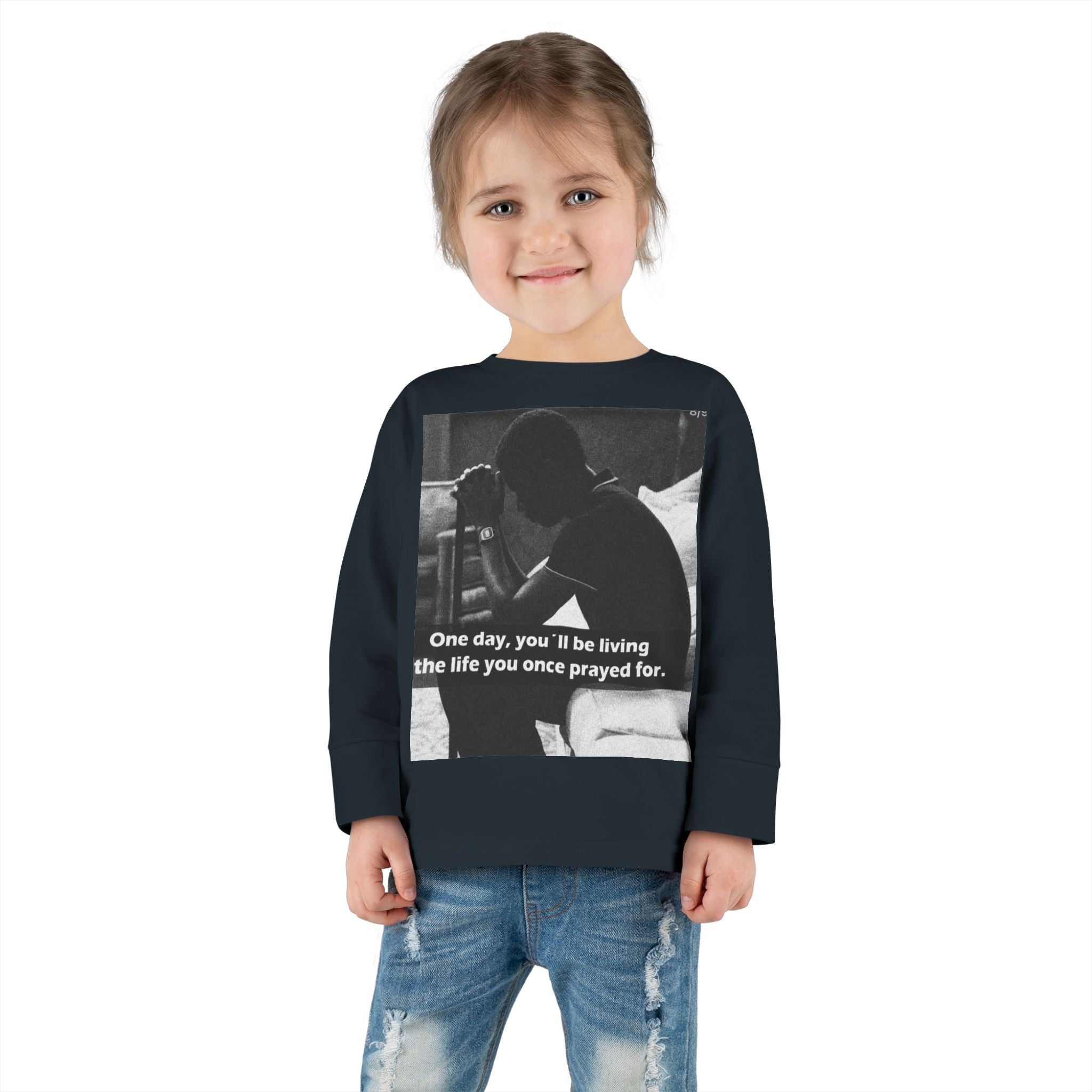 Toddler Long Sleeve Tee — Motivational Prayer &amp; Confidence Quote Kids Shirt