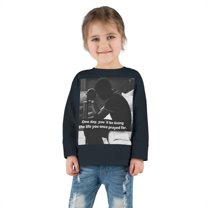 Toddler Long Sleeve Tee — Motivational Prayer &amp; Confidence Quote Kids Shirt