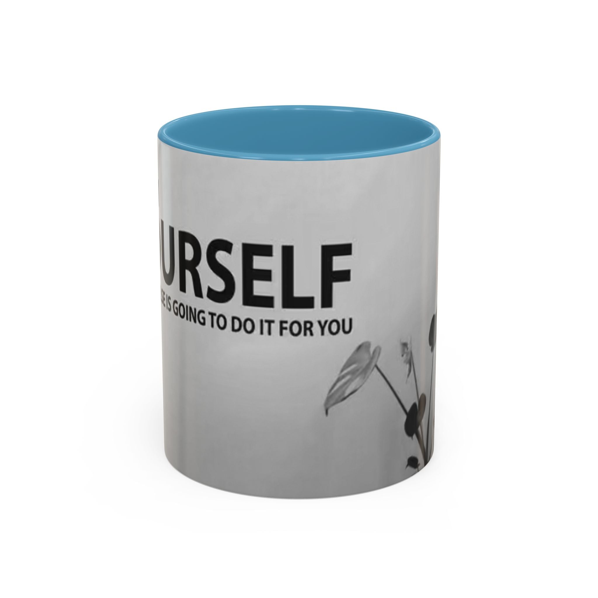 Motivational Accent Coffee Mug — "Do It Yourself" Black Interior