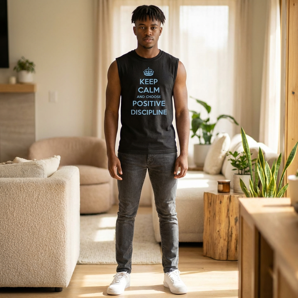 Positive Discipline Muscle Tank — "Keep Calm and Choose Positive Discipline" Motivational Shirt