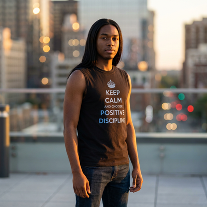 Positive Discipline Muscle Tank — "Keep Calm and Choose Positive Discipline" Motivational Shirt