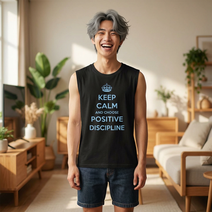 Positive Discipline Muscle Tank — "Keep Calm and Choose Positive Discipline" Motivational Shirt