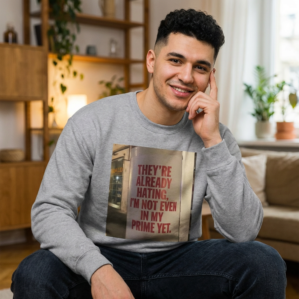 Crewneck Sweatshirt — Inspirational Photo Quote "They&