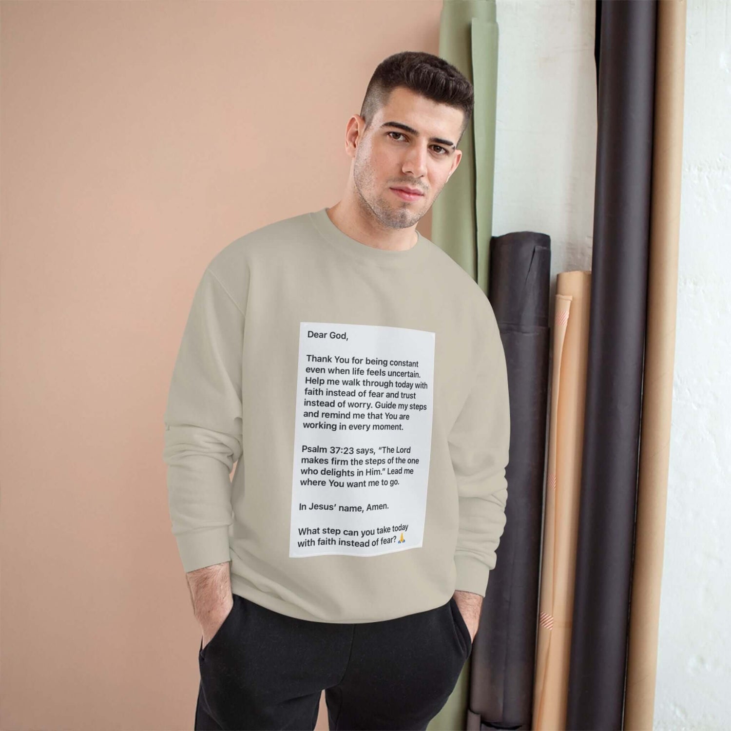 Faith Prayer Sweatshirt — Inspirational Scripture &amp; Gratitude Message