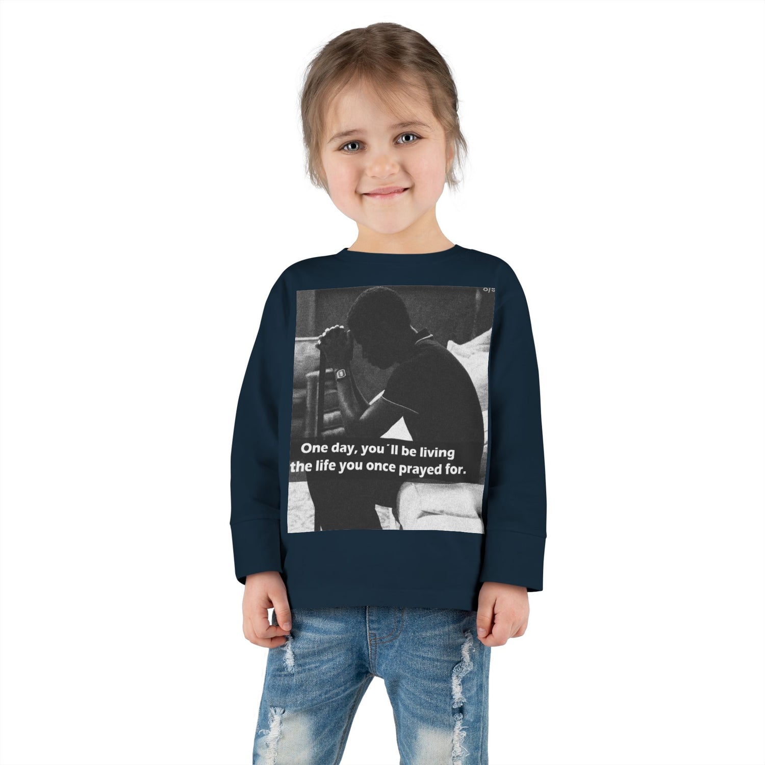 Toddler Long Sleeve Tee — Motivational Prayer &amp; Confidence Quote Kids Shirt