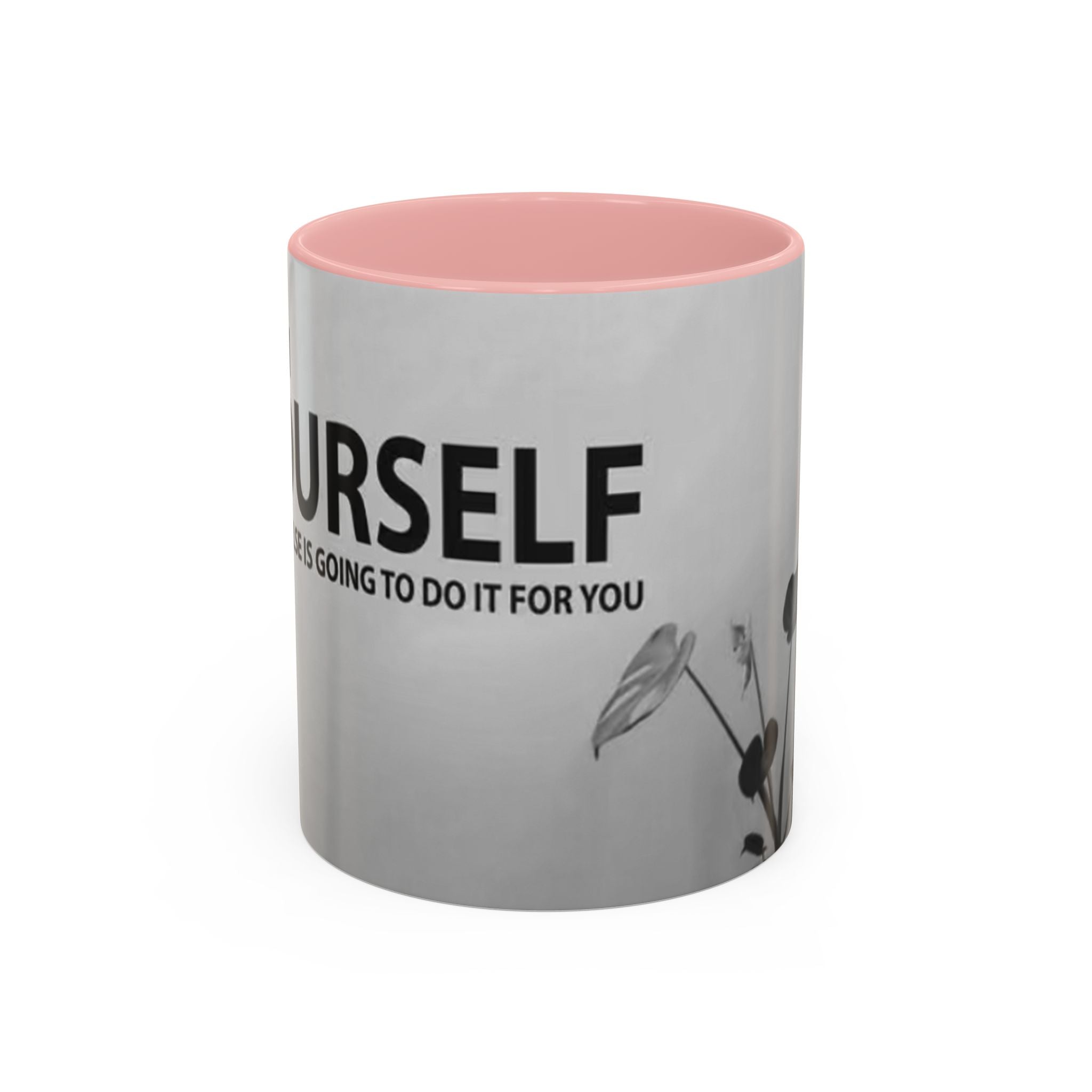 Motivational Accent Coffee Mug — "Do It Yourself" Black Interior