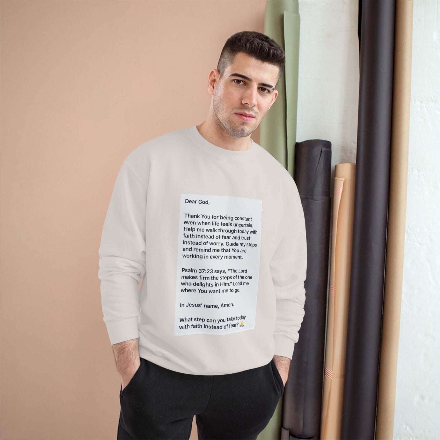 Faith Prayer Sweatshirt — Inspirational Scripture &amp; Gratitude Message