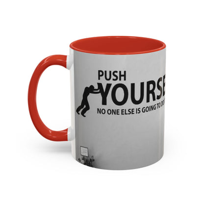 Motivational Accent Coffee Mug — "Do It Yourself" Black Interior - Motivational Quotes