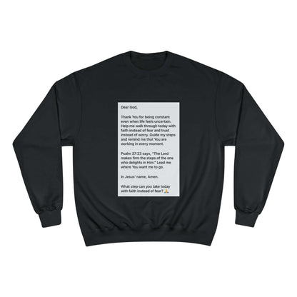 Faith Prayer Sweatshirt — Inspirational Scripture &amp; Gratitude Message with motivational quotes and prayer printed on it.