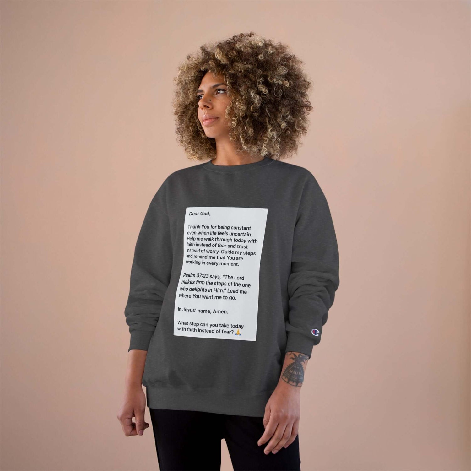 Faith Prayer Sweatshirt — Inspirational Scripture &amp; Gratitude Message