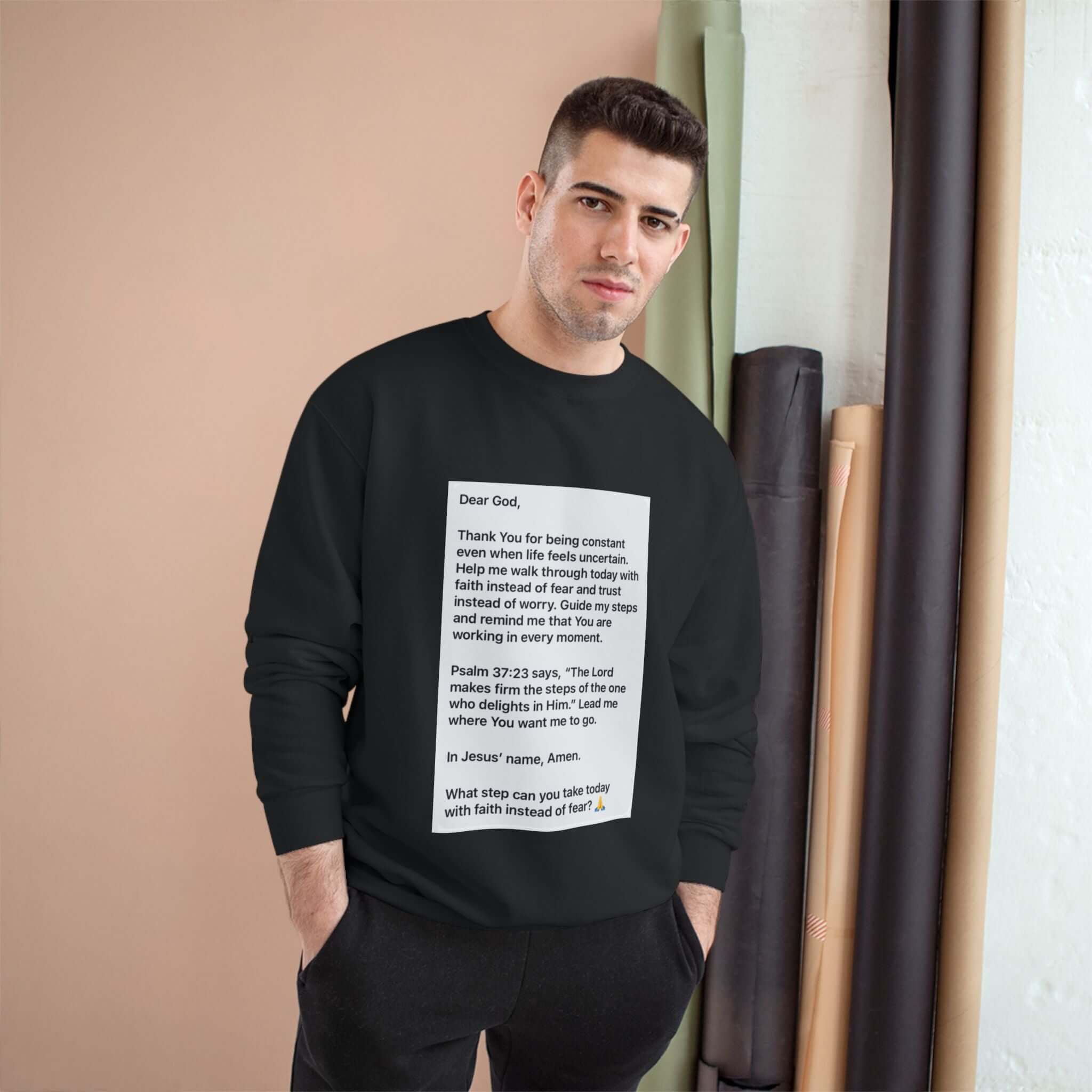 Faith Prayer Sweatshirt — Inspirational Scripture &amp; Gratitude Message