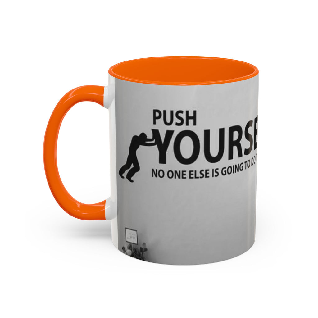 Motivational Accent Coffee Mug — "Do It Yourself" Black Interior