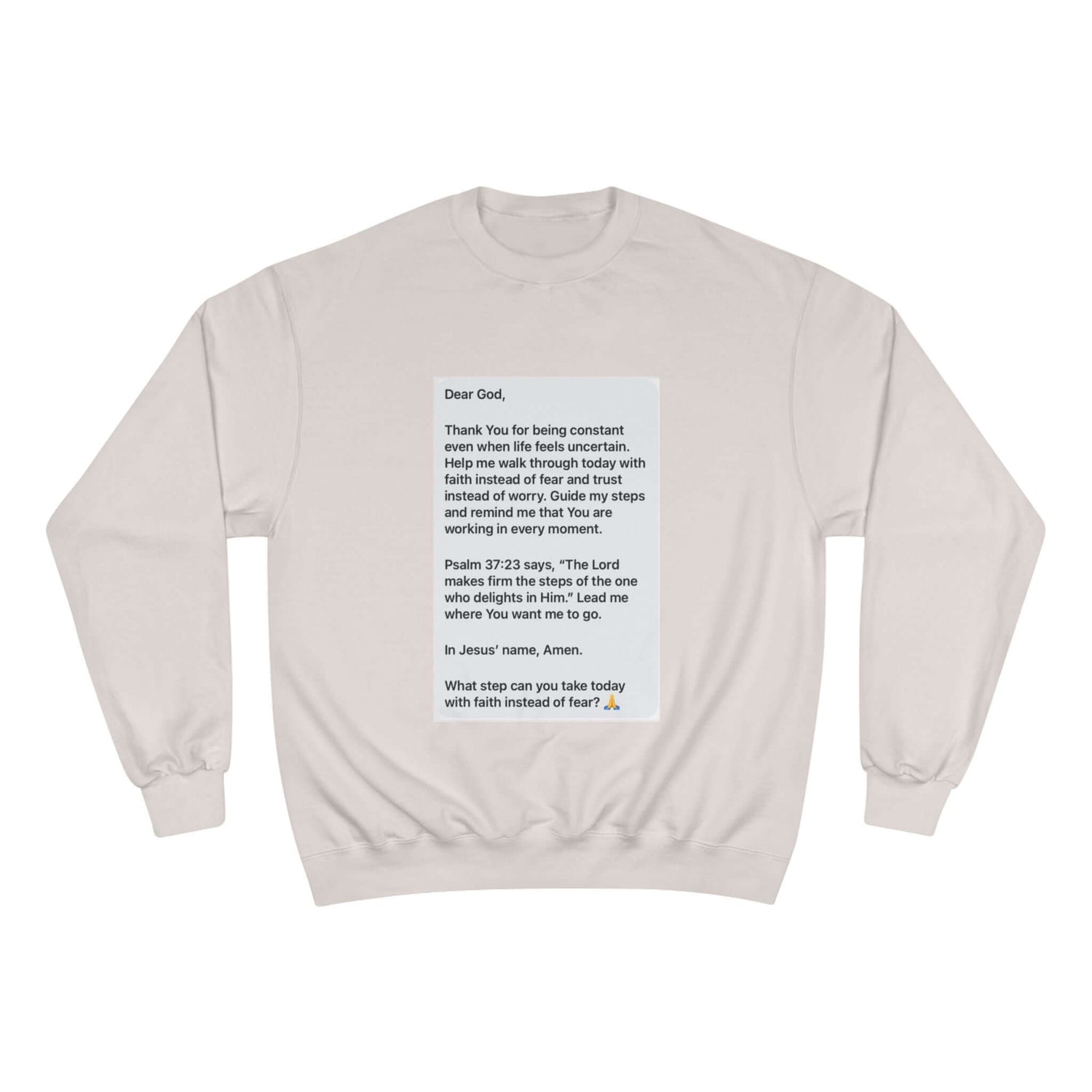Faith Prayer Sweatshirt — Inspirational Scripture &amp; Gratitude Message featuring a heartfelt prayer and motivational design.