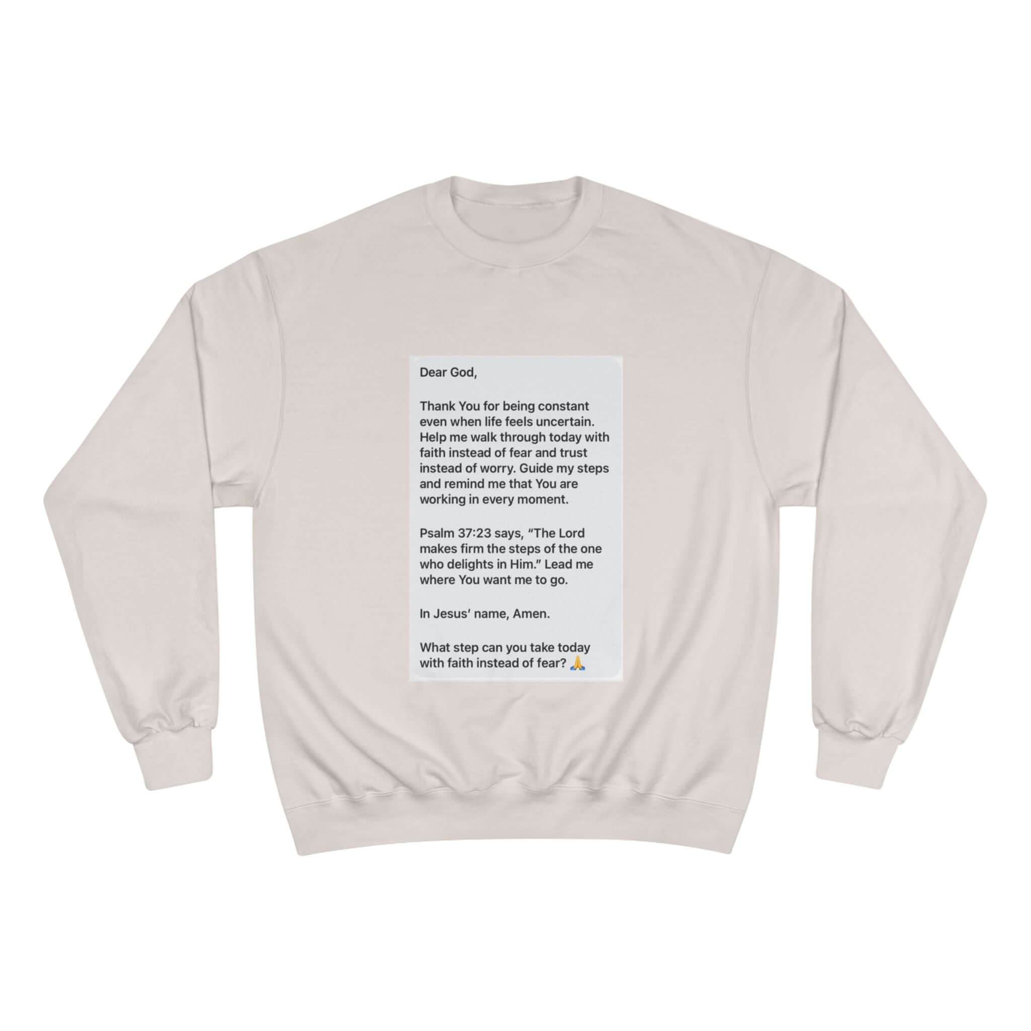 Faith Prayer Sweatshirt — Inspirational Scripture &amp; Gratitude Message featuring a heartfelt prayer and motivational design.