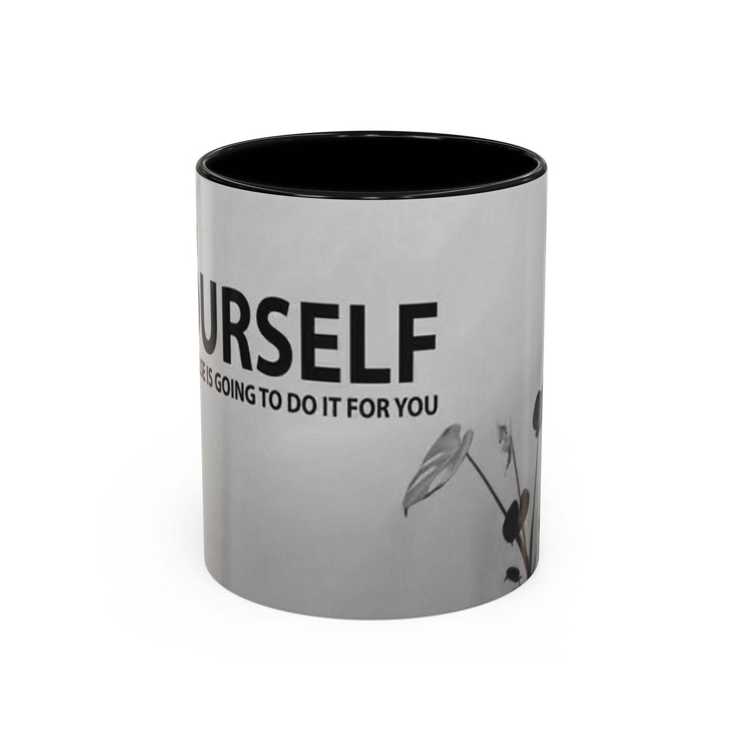 Motivational Accent Coffee Mug — "Do It Yourself" Black Interior - Motivational Quotes