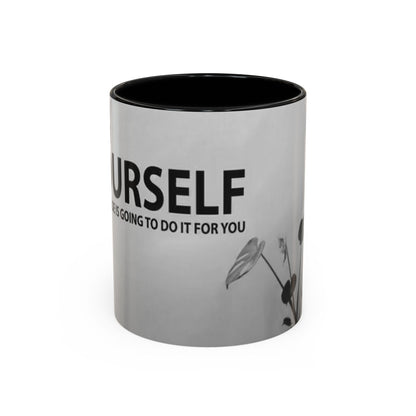 Motivational Accent Coffee Mug — "Do It Yourself" Black Interior - Motivational Quotes