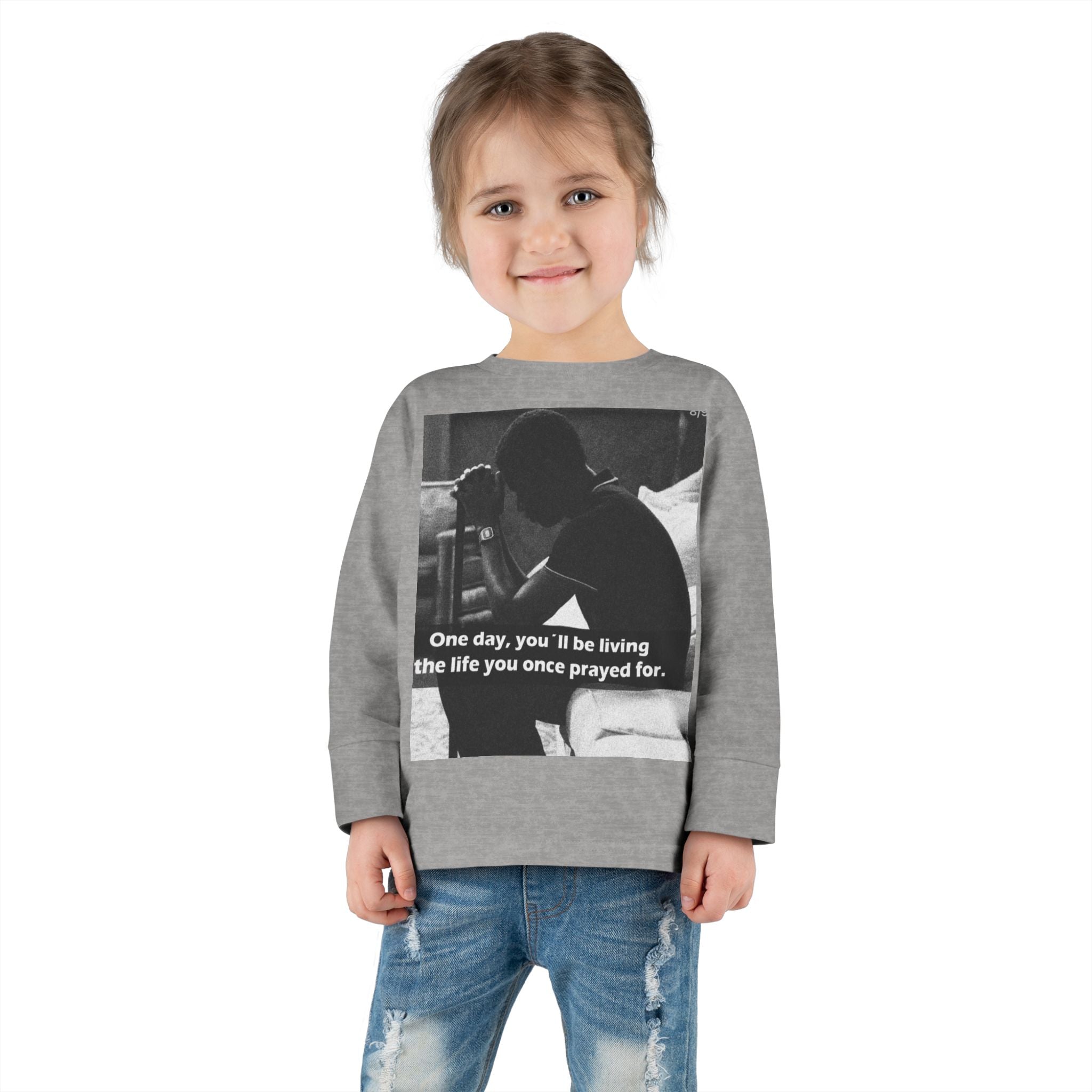 Toddler Long Sleeve Tee — Motivational Prayer &amp; Confidence Quote Kids Shirt