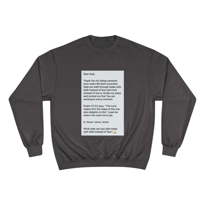 Faith Prayer Sweatshirt — Inspirational Scripture &amp; Gratitude Message featuring a printed prayer and motivational quotes.